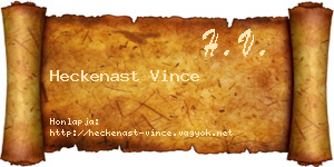 Heckenast Vince névjegykártya
