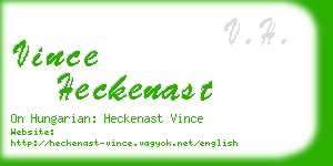 vince heckenast business card